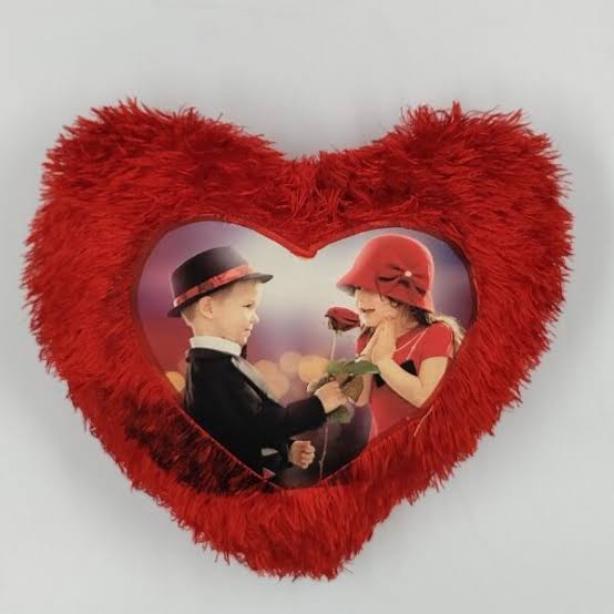 Red Fur Heart Sublimation Pillow