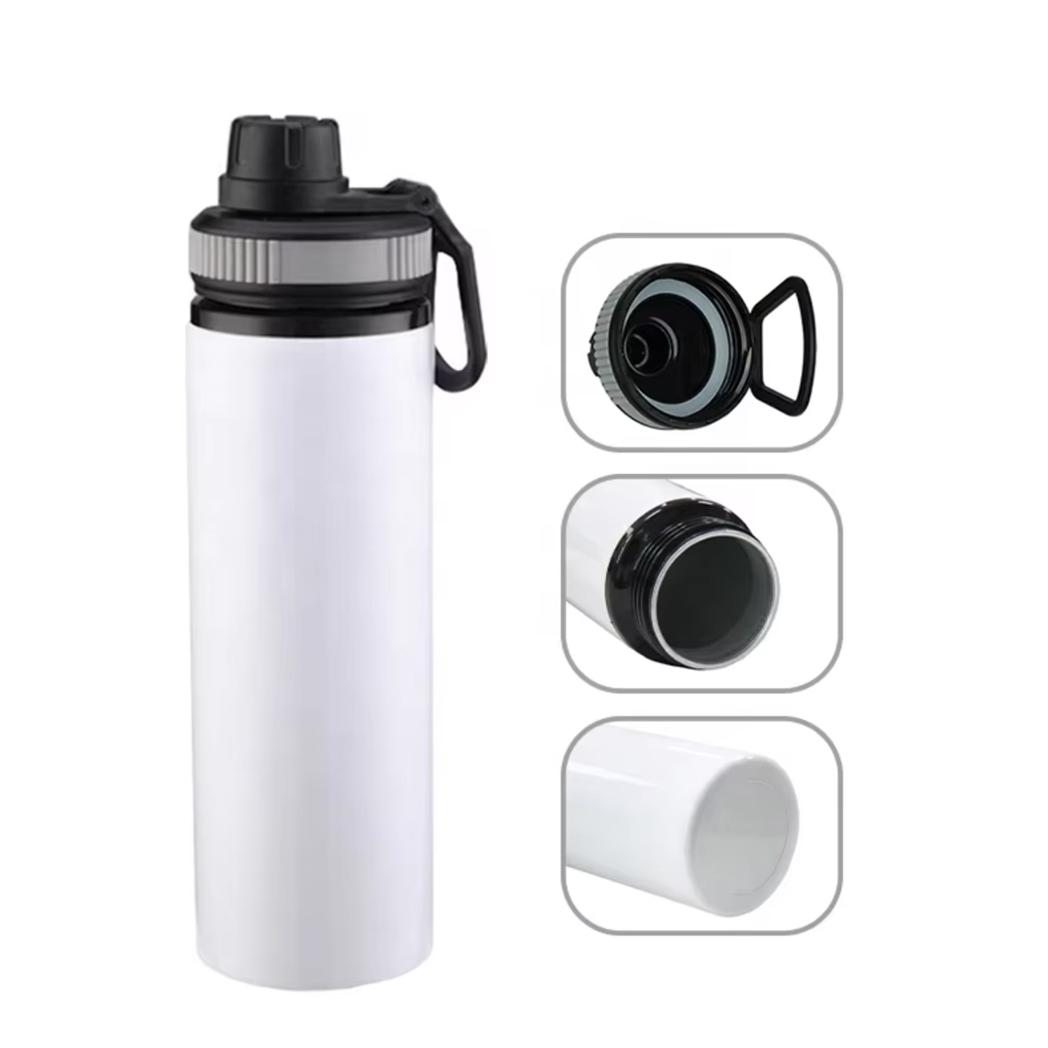 750ML Hand Bottle with lid 750Ml 73*220mm White