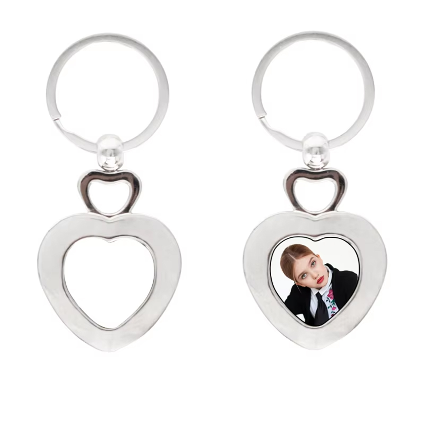 Metal keyring heart shape