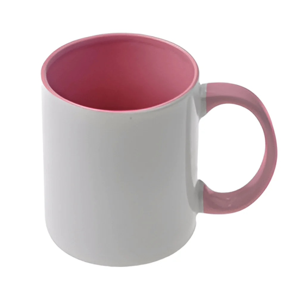 11oz sublimation inner & handle color mug, PINK