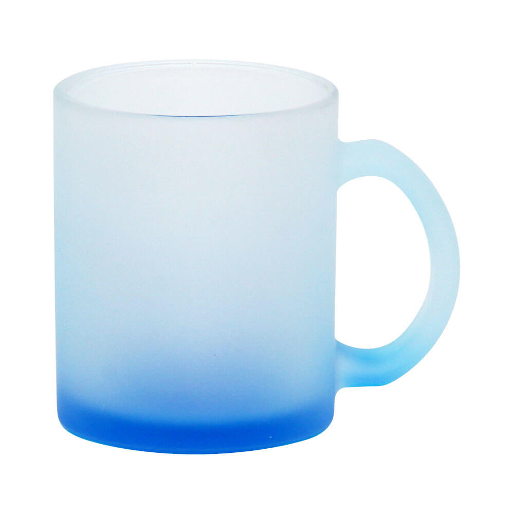 11oz color glass mug blue (matte finish)