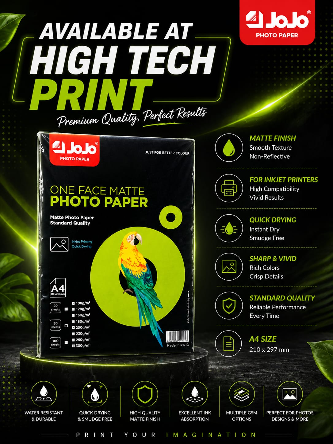 200g one side matte A4 50sheets with colour cover