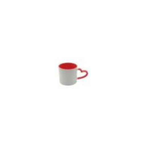 11oz sublimation inner & handle color with heart handle mug,red