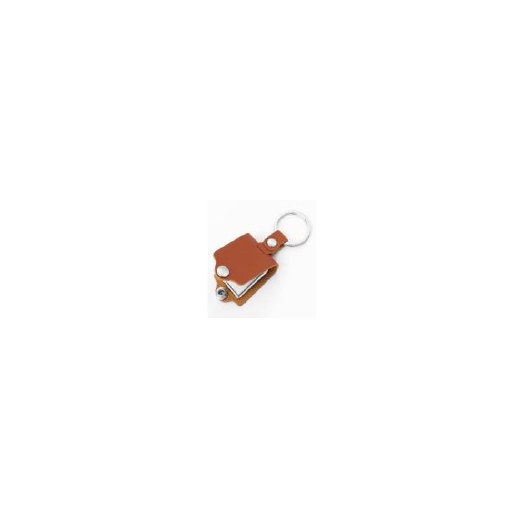 Leather key chain with deduction brown