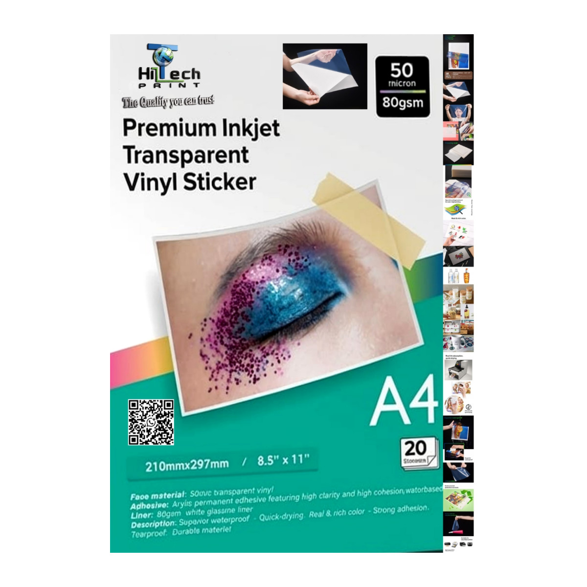 transparet water proof stikers 20 pcs each pckt.