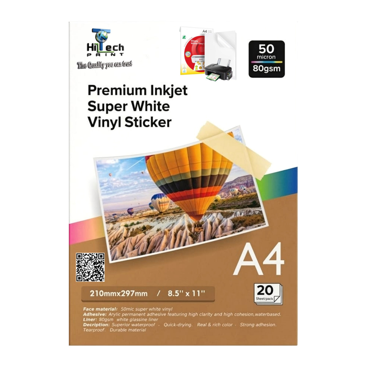 white ppe venyl stikers water proof 20 pcs each pckt.